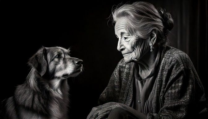 mujer anciana que mira un perroBy elenirc ai para escoltem Beneficios de las terapias con perros